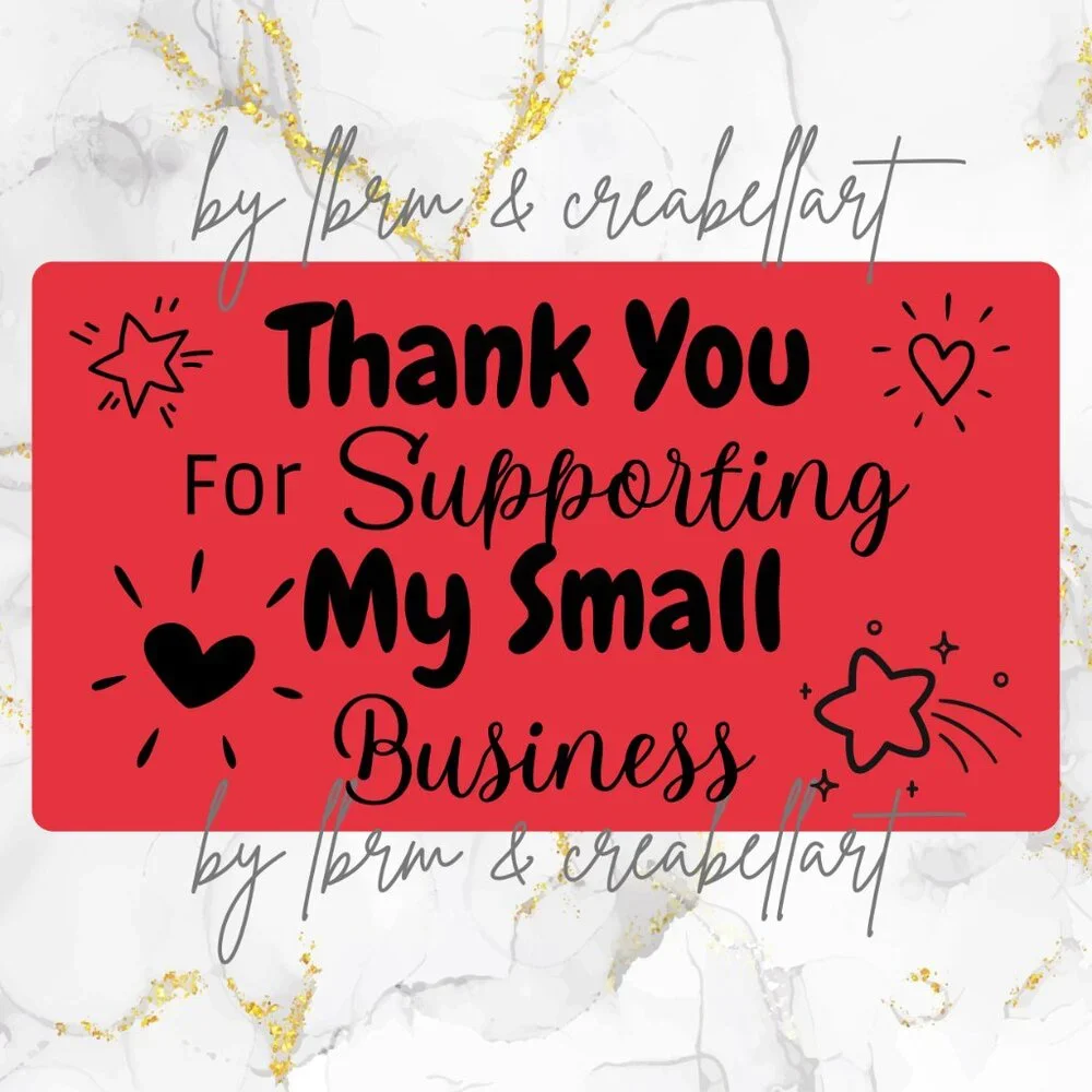 100 thermal Thank you Stickers 2.25